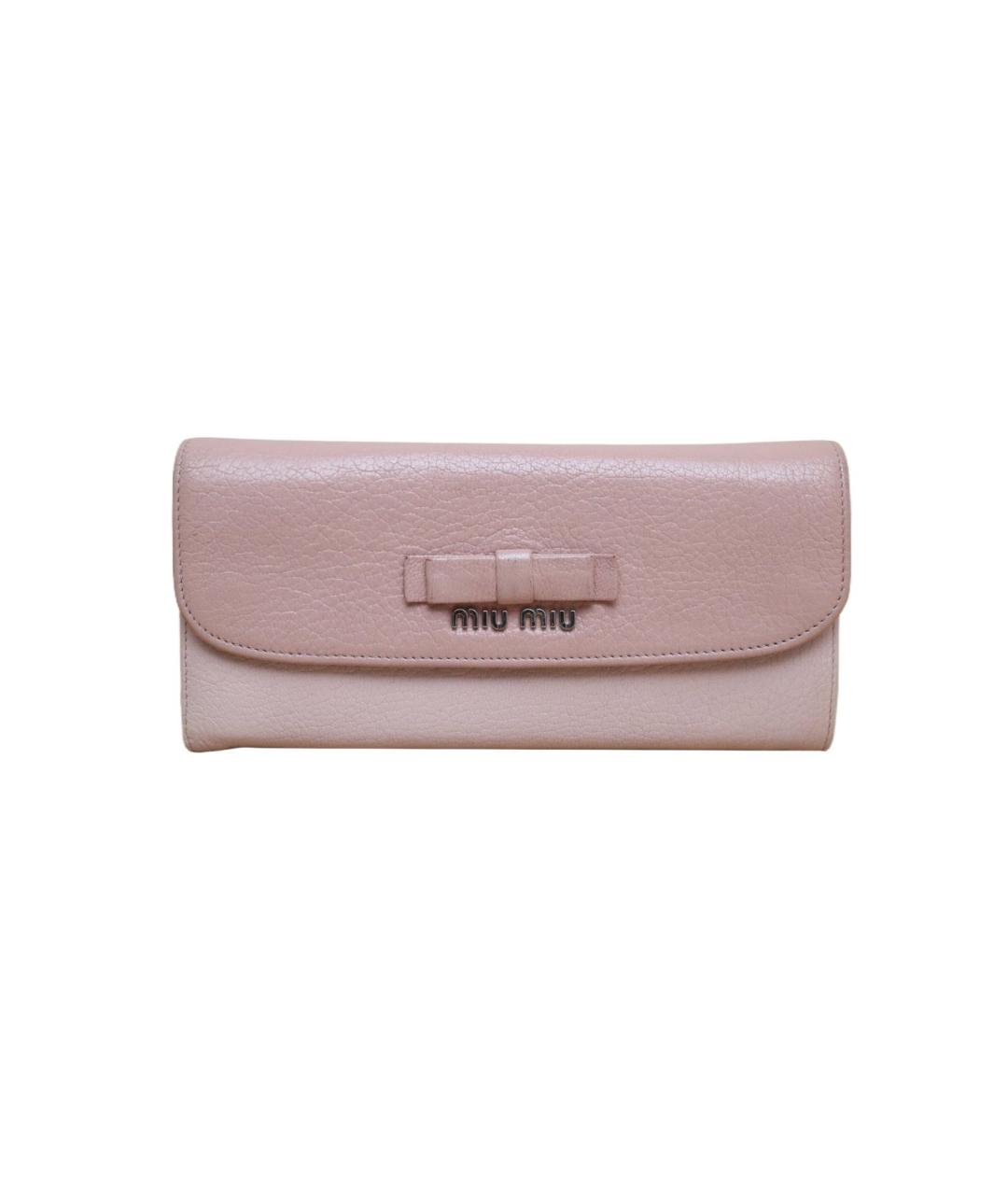 MIU MIU Розовый кожаный кошелек, фото 1