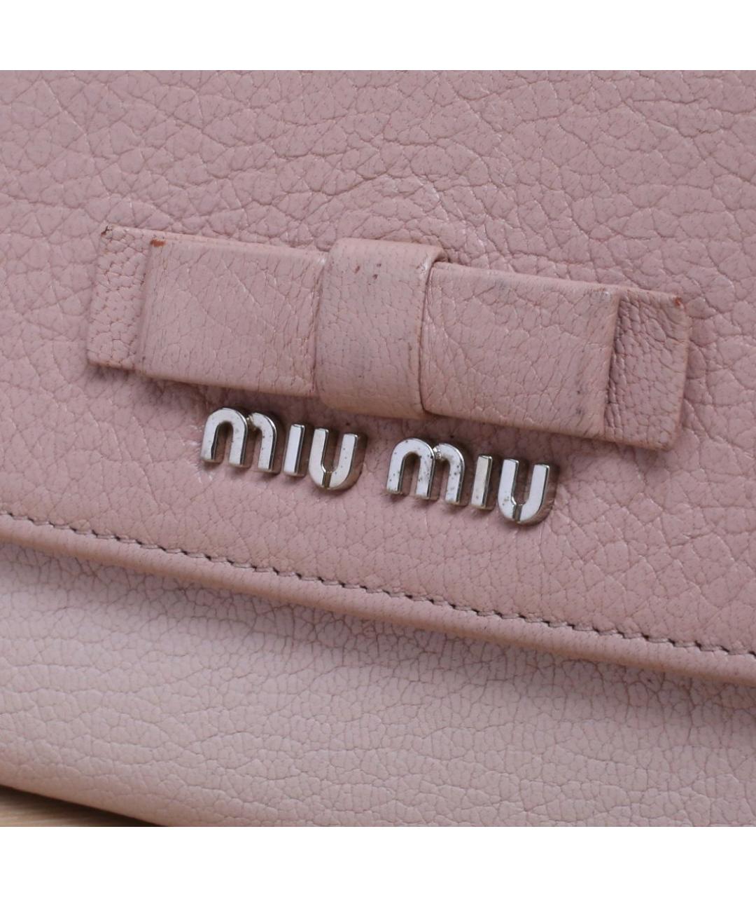 MIU MIU Розовый кожаный кошелек, фото 8