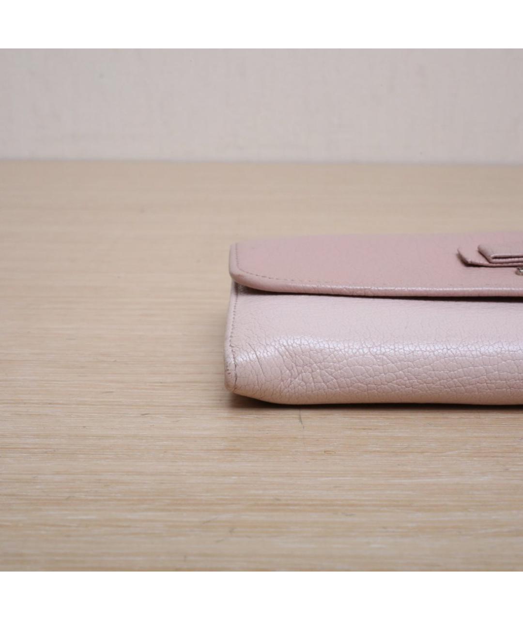 MIU MIU Розовый кожаный кошелек, фото 9