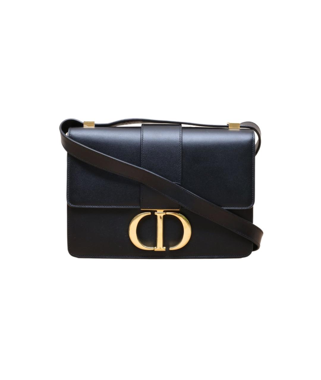 CHRISTIAN DIOR Черная кожаная сумка через плечо, фото 1