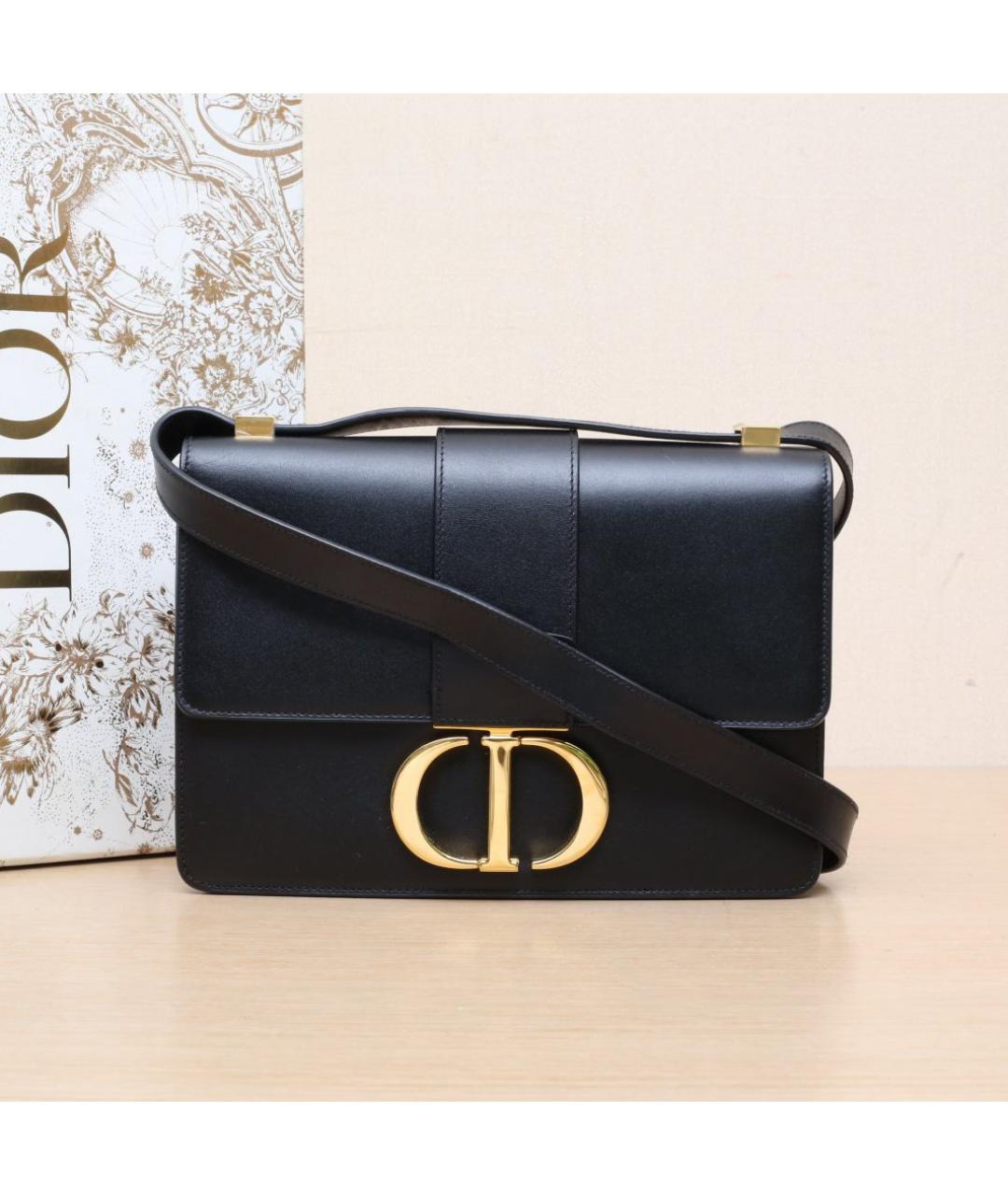 CHRISTIAN DIOR Черная кожаная сумка через плечо, фото 2