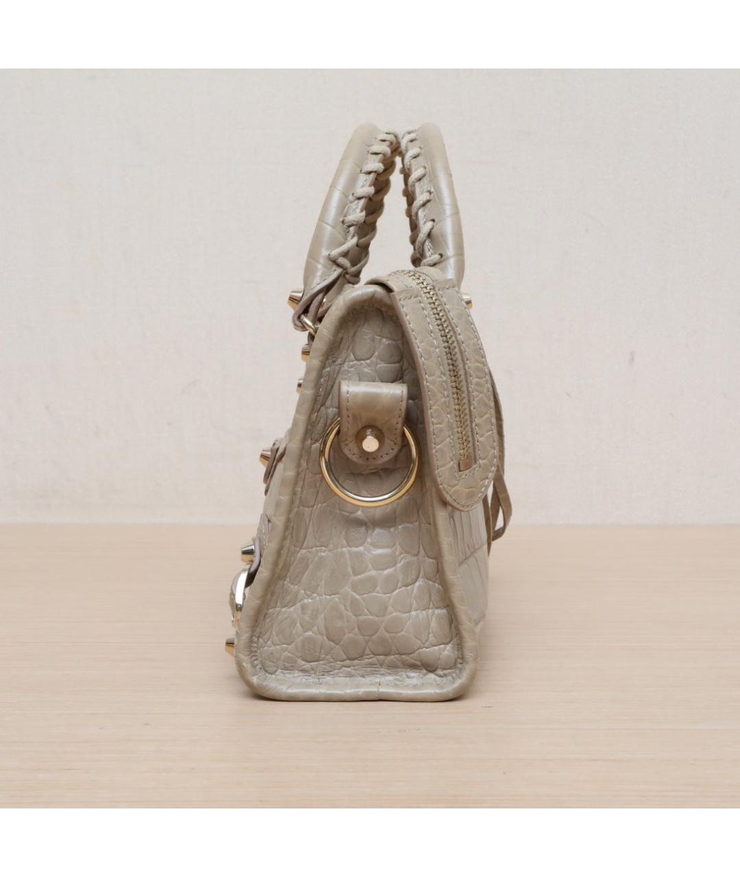 BALENCIAGA Бежевая кожаная сумка через плечо, фото 5