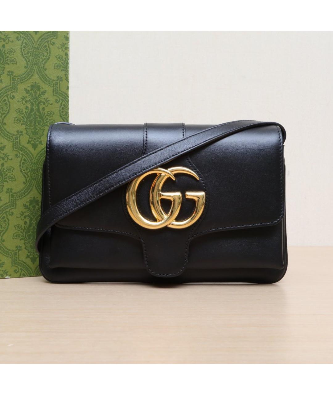 GUCCI Черная кожаная сумка через плечо, фото 2