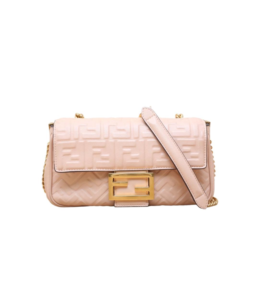 FENDI Розовая кожаная сумка через плечо, фото 1