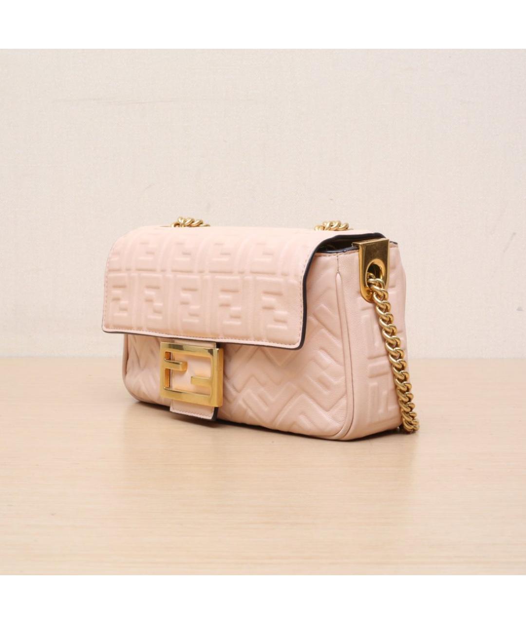 FENDI Розовая кожаная сумка через плечо, фото 4