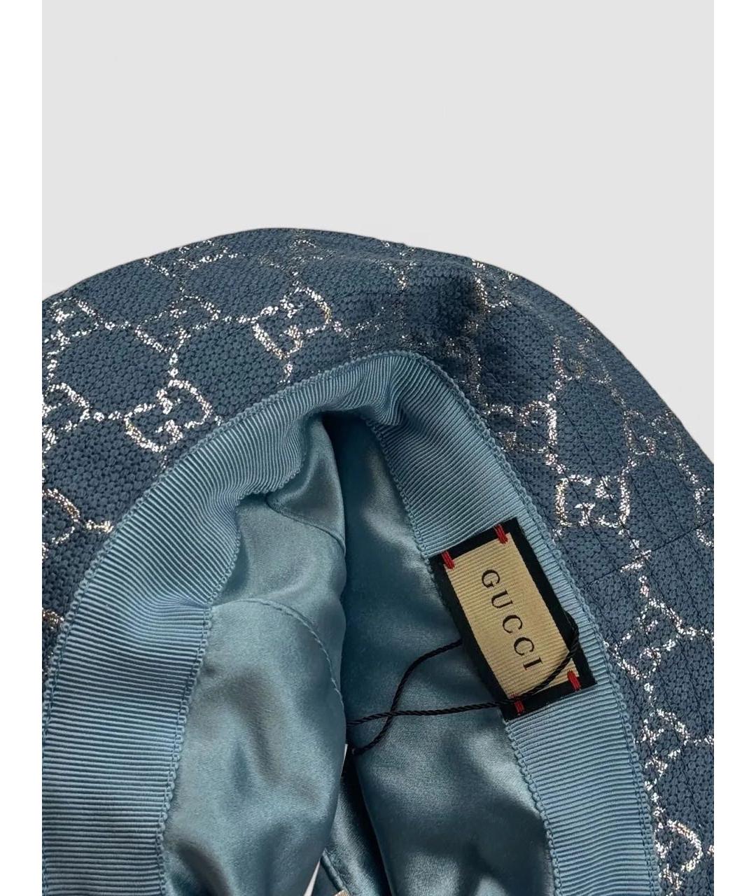GUCCI Голубая панама, фото 5