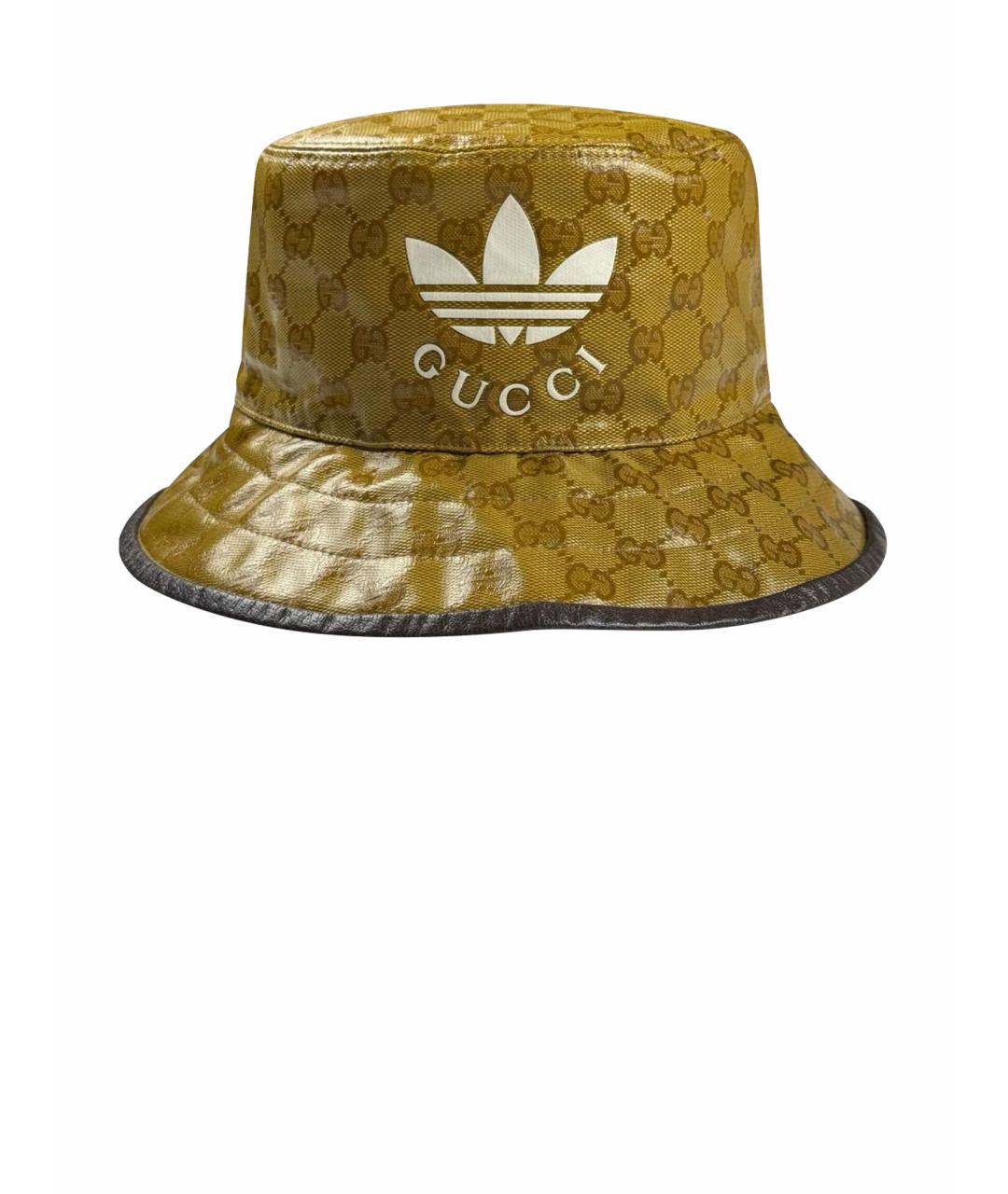 GUCCI Горчичная кожаная шляпа, фото 7