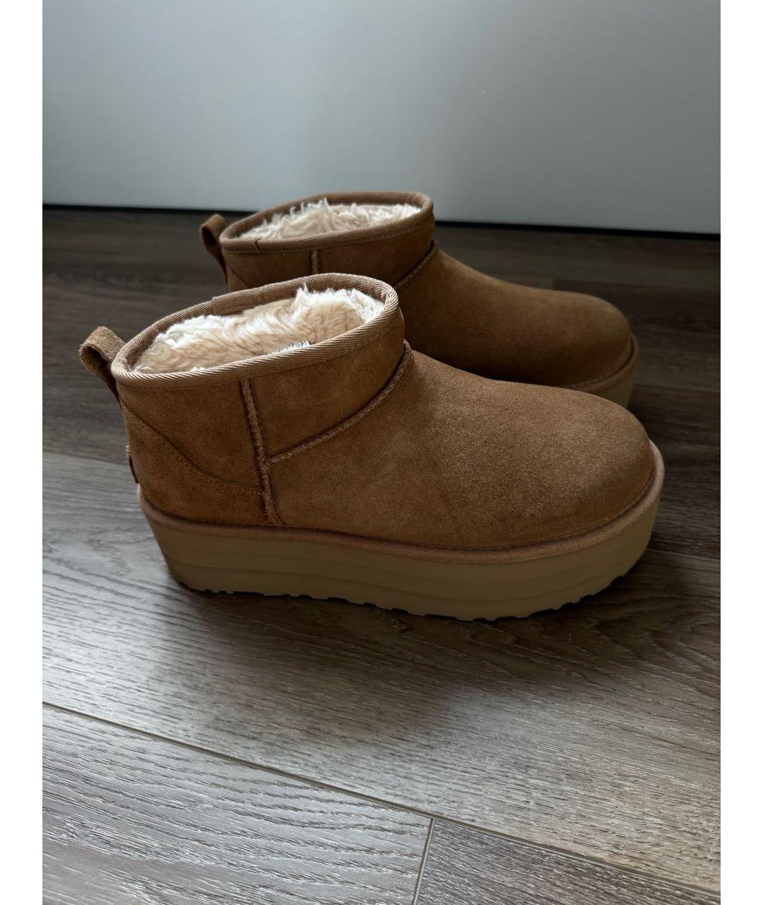 UGG AUSTRALIA Бежевые замшевые полусапоги, фото 9
