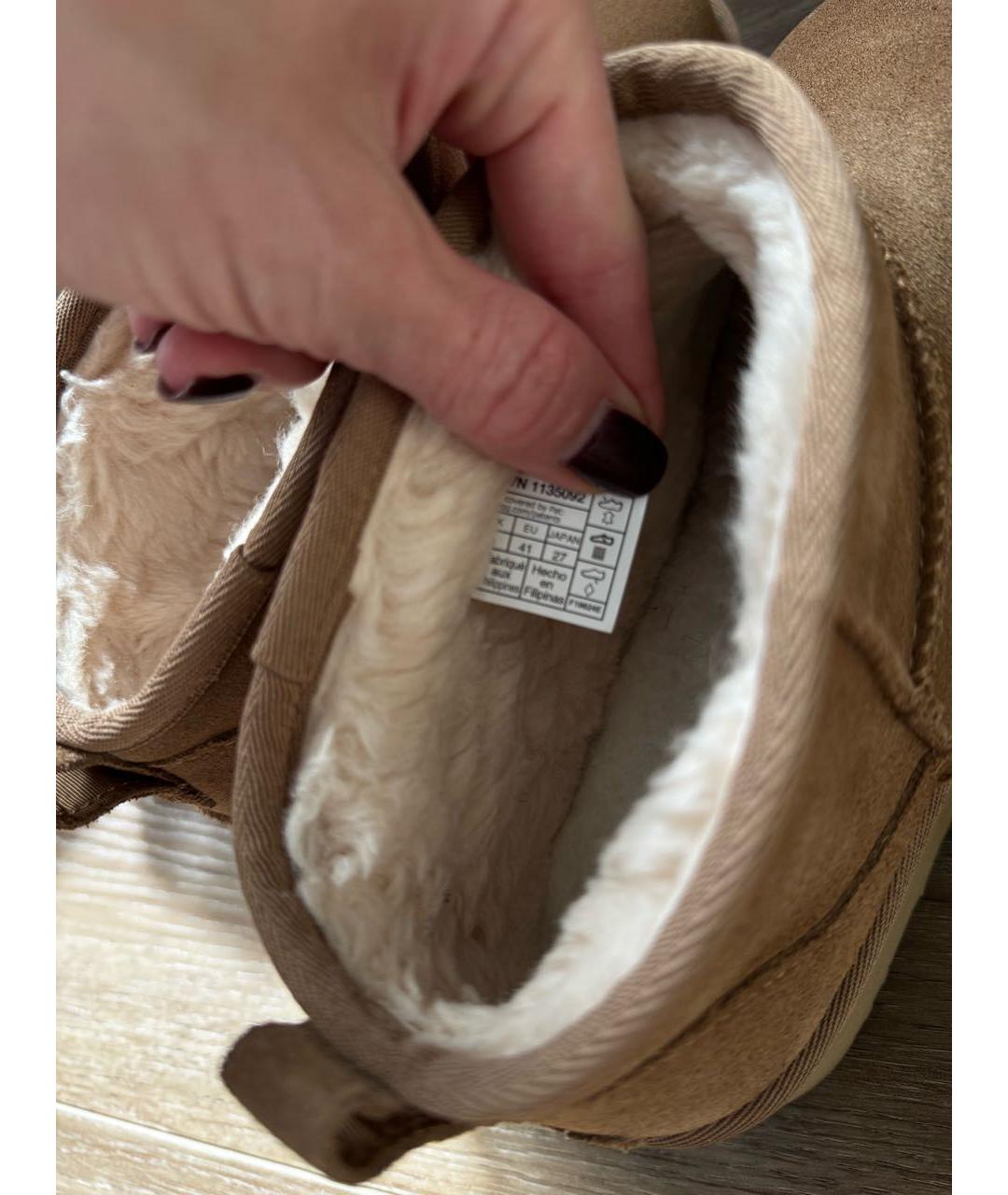UGG AUSTRALIA Бежевые замшевые полусапоги, фото 8
