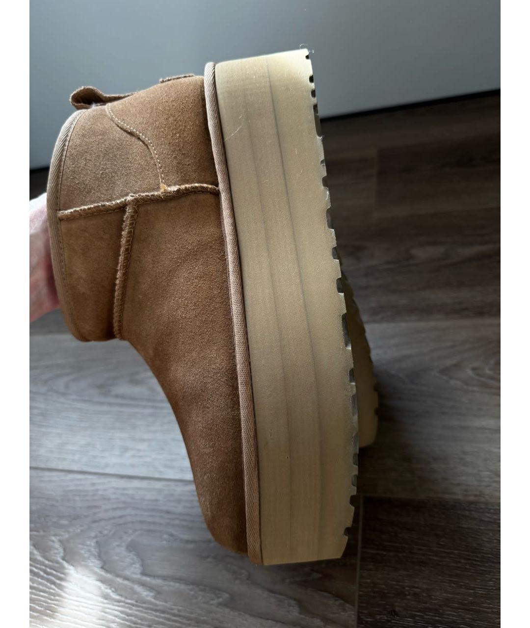 UGG AUSTRALIA Бежевые замшевые полусапоги, фото 4