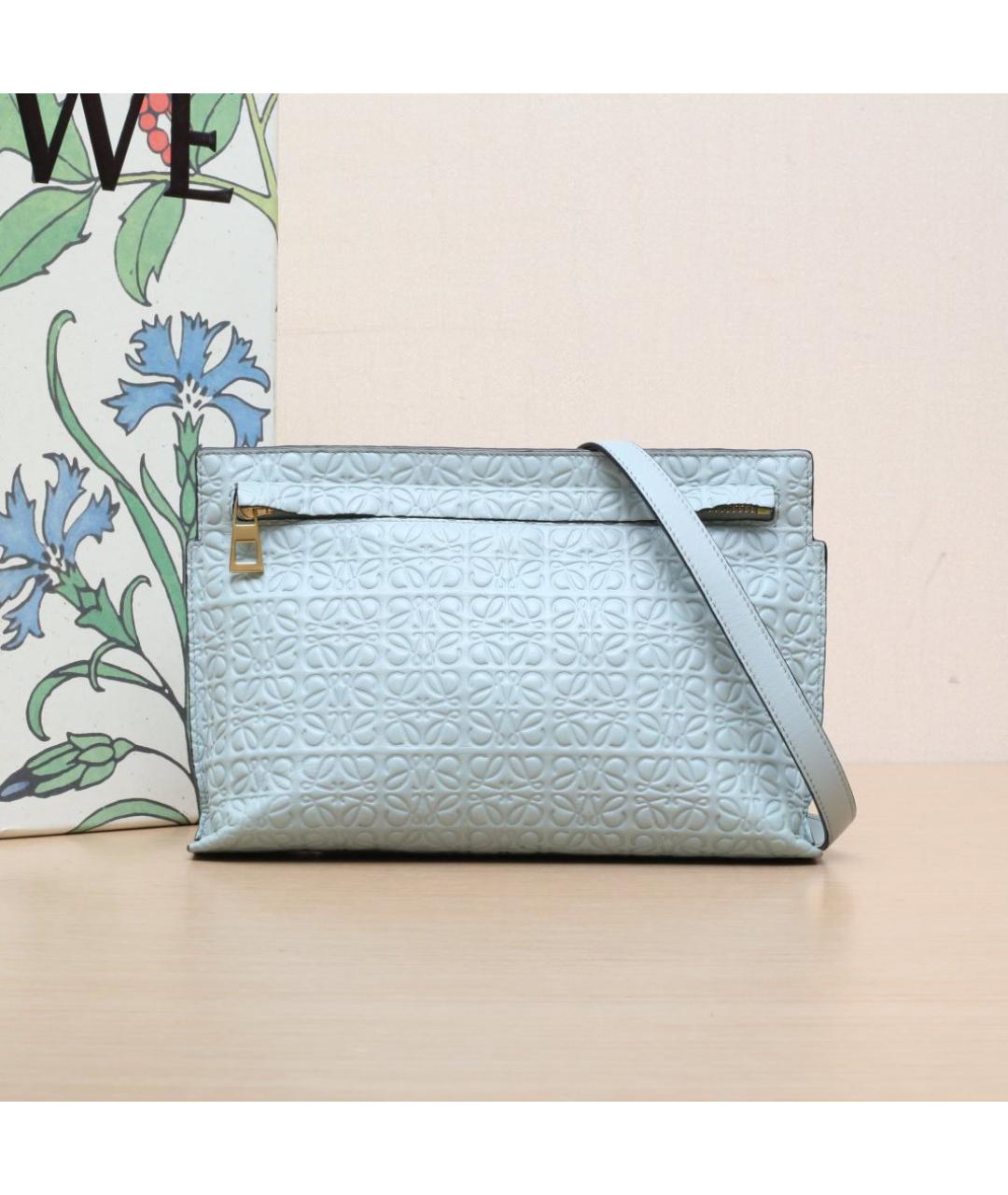 LOEWE Голубая кожаная сумка через плечо, фото 2