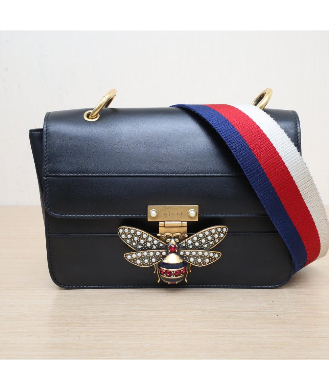 GUCCI Черная кожаная сумка через плечо, фото 3