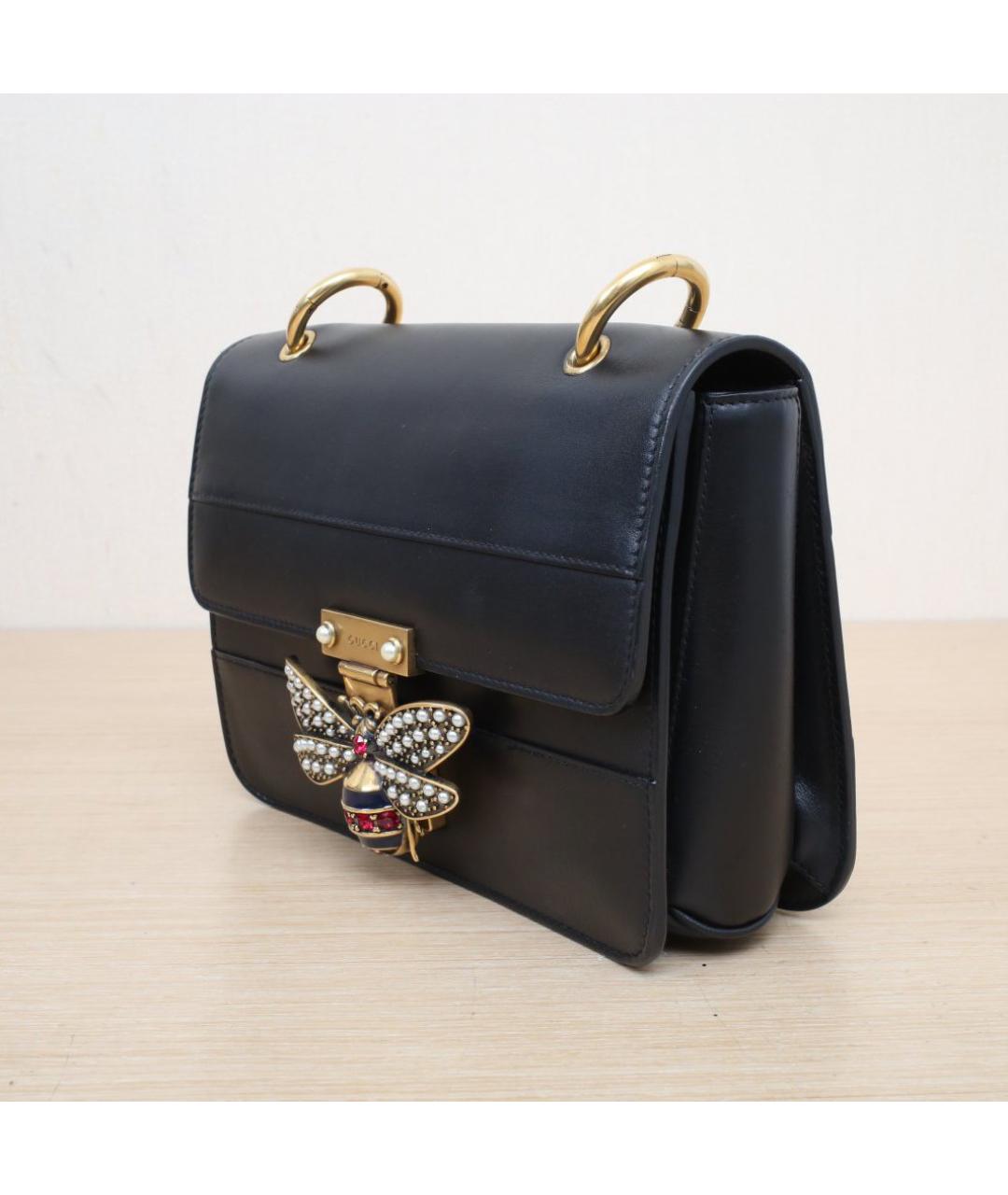 GUCCI Черная кожаная сумка через плечо, фото 4