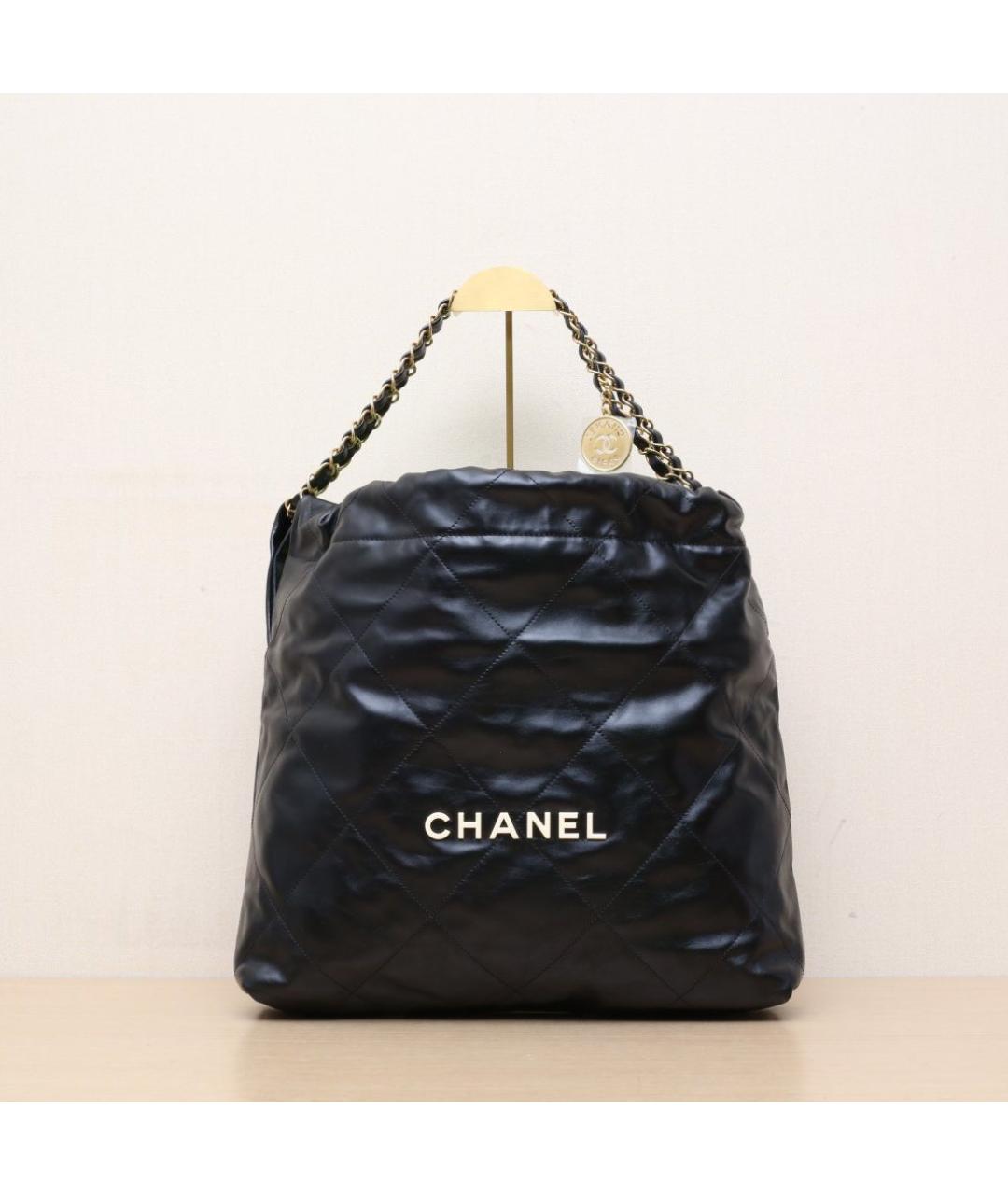 CHANEL Черная кожаная сумка тоут, фото 3