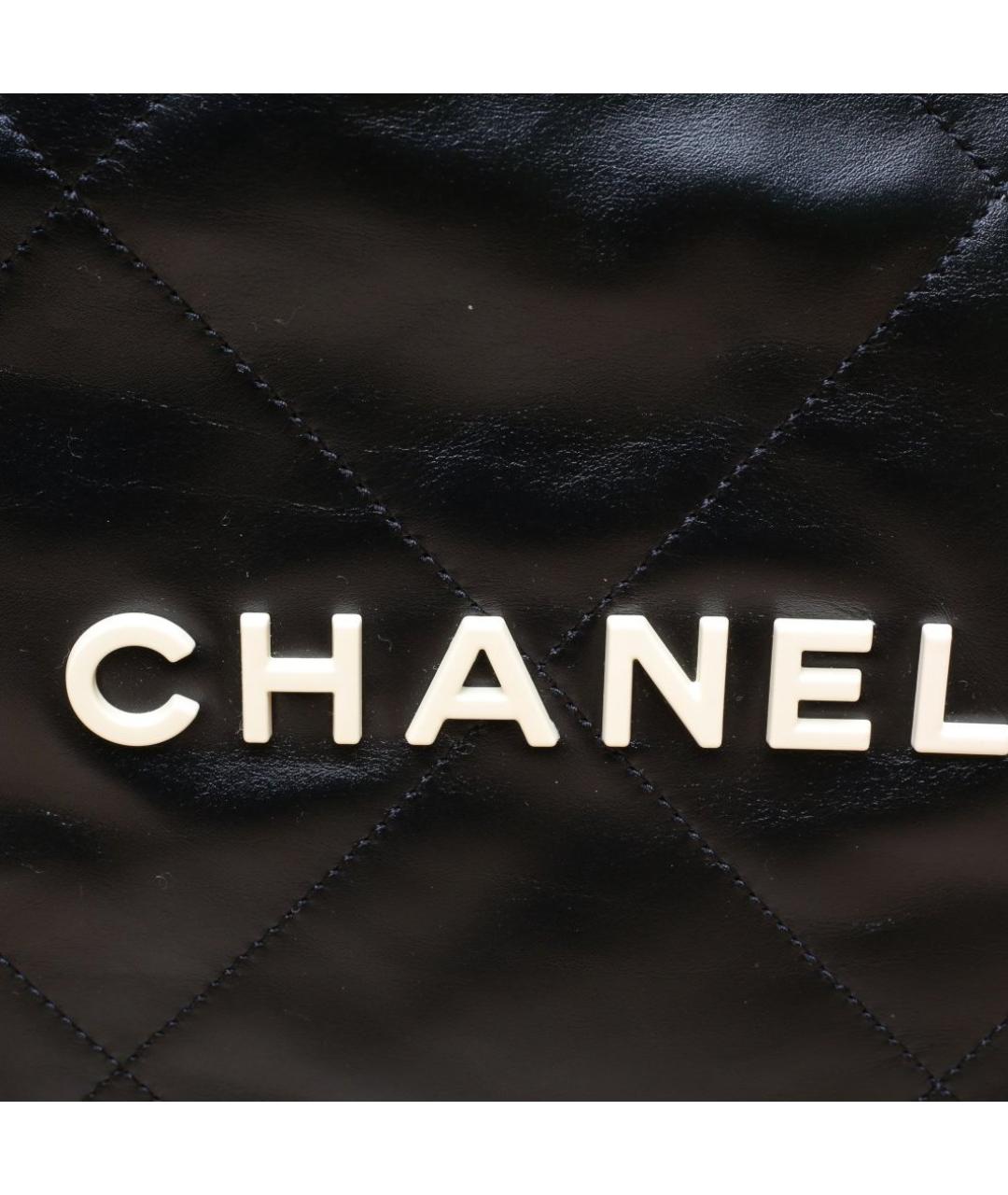 CHANEL Черная кожаная сумка тоут, фото 8