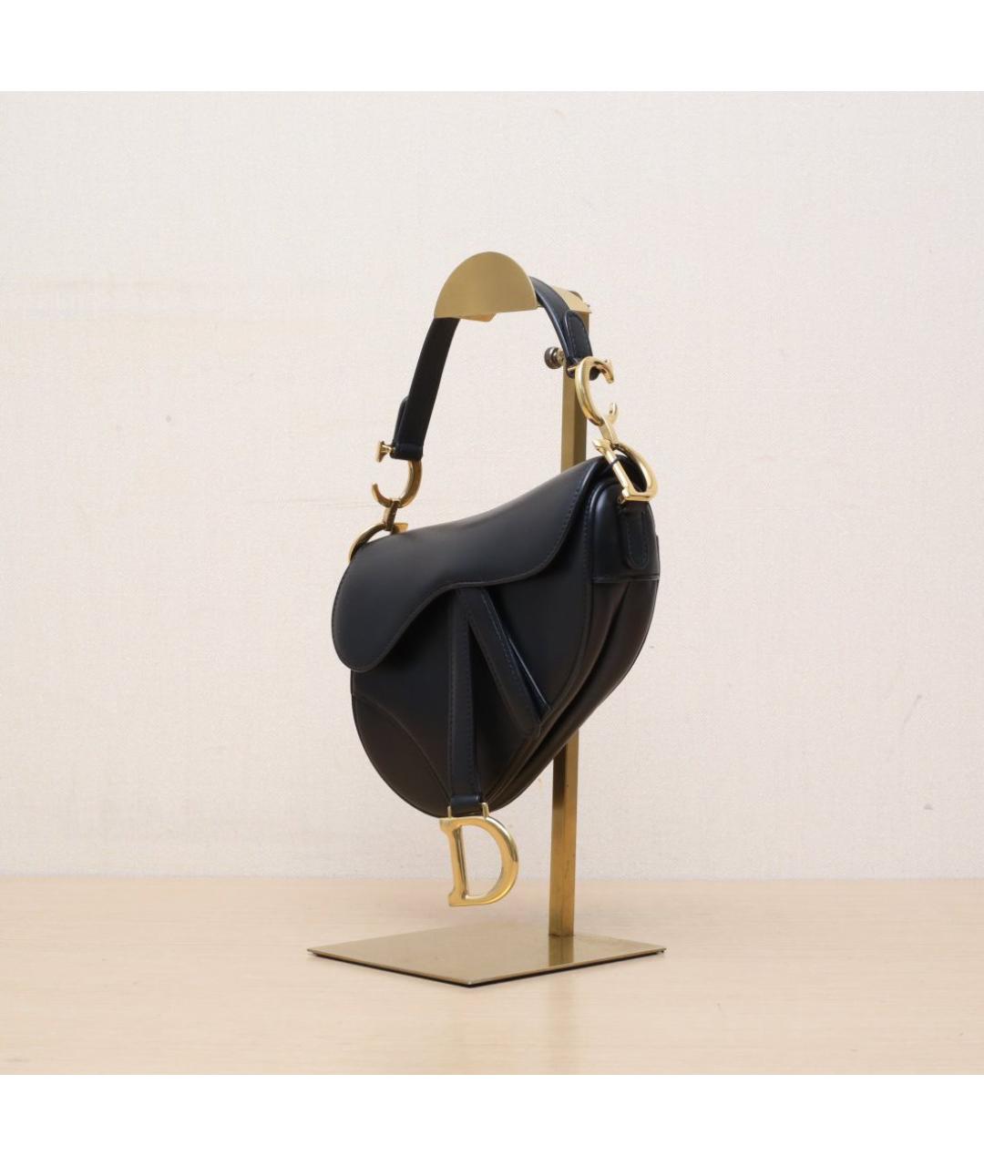 CHRISTIAN DIOR Черная кожаная сумка через плечо, фото 4