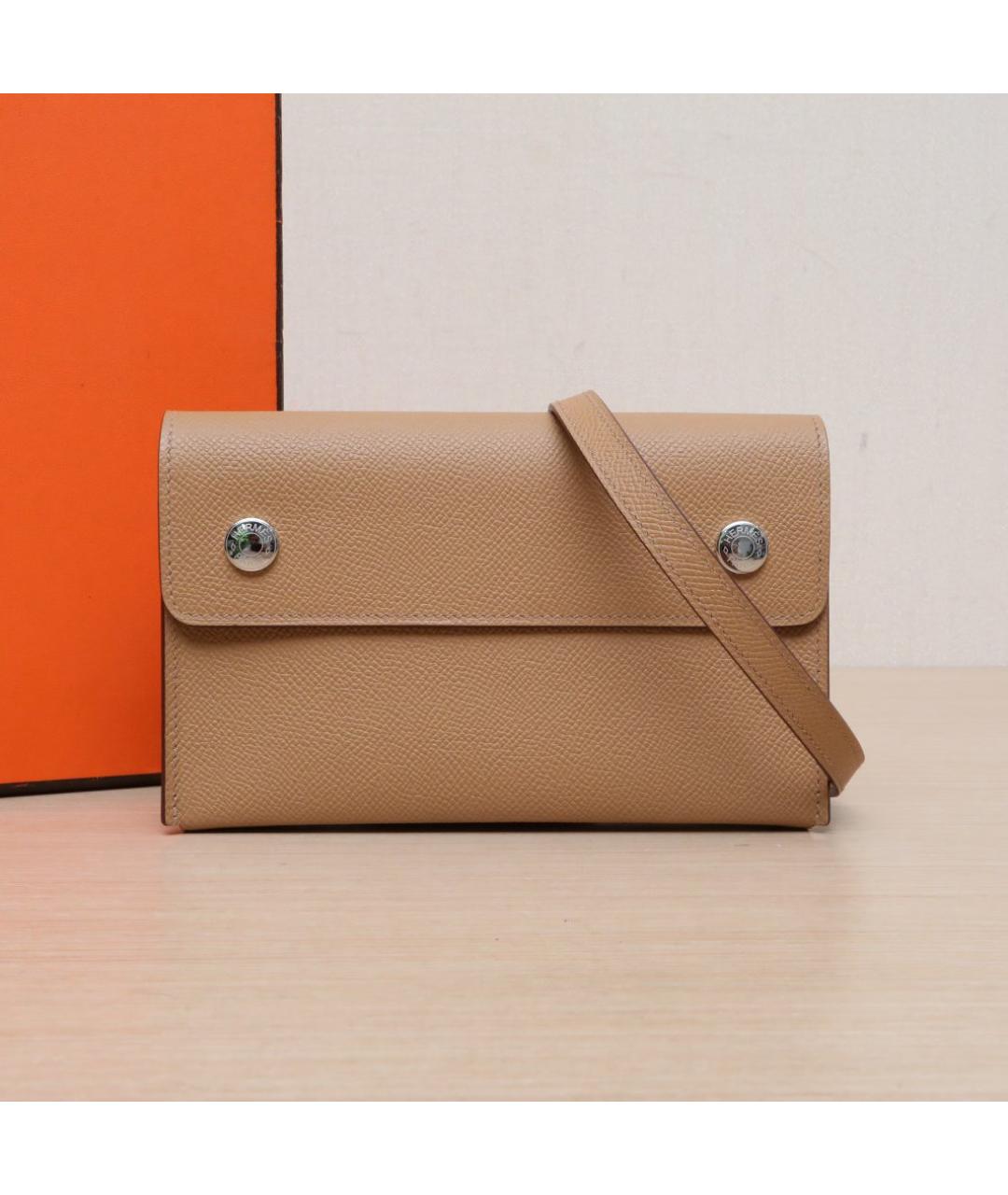 HERMES Коричневая кожаная сумка через плечо, фото 2