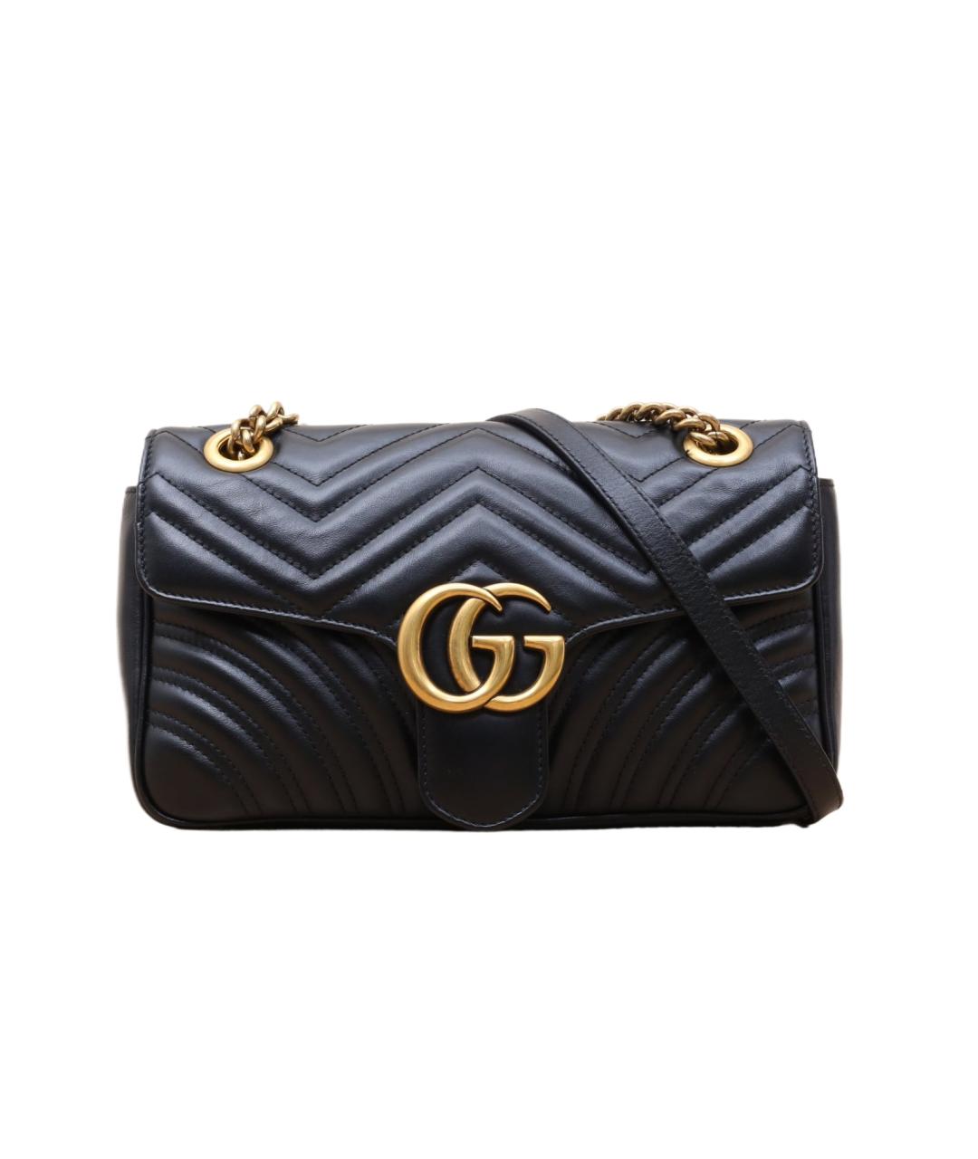 GUCCI Черная кожаная сумка через плечо, фото 1