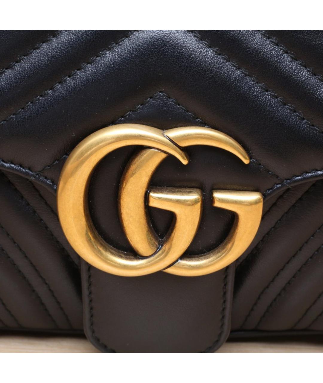 GUCCI Черная кожаная сумка через плечо, фото 6
