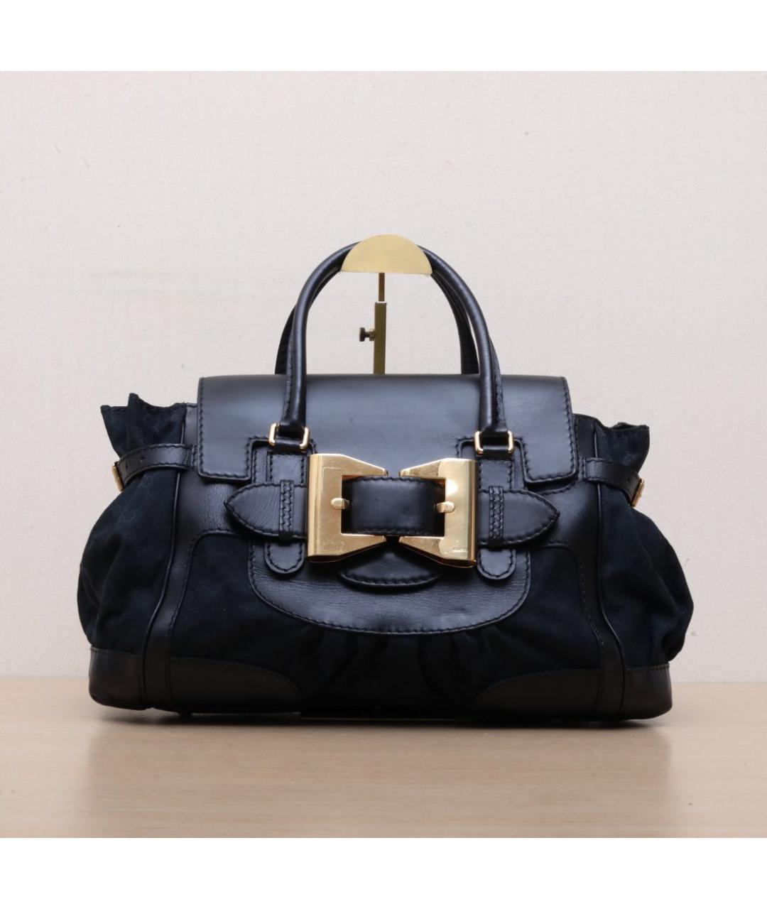 GUCCI Черная кожаная сумка тоут, фото 3