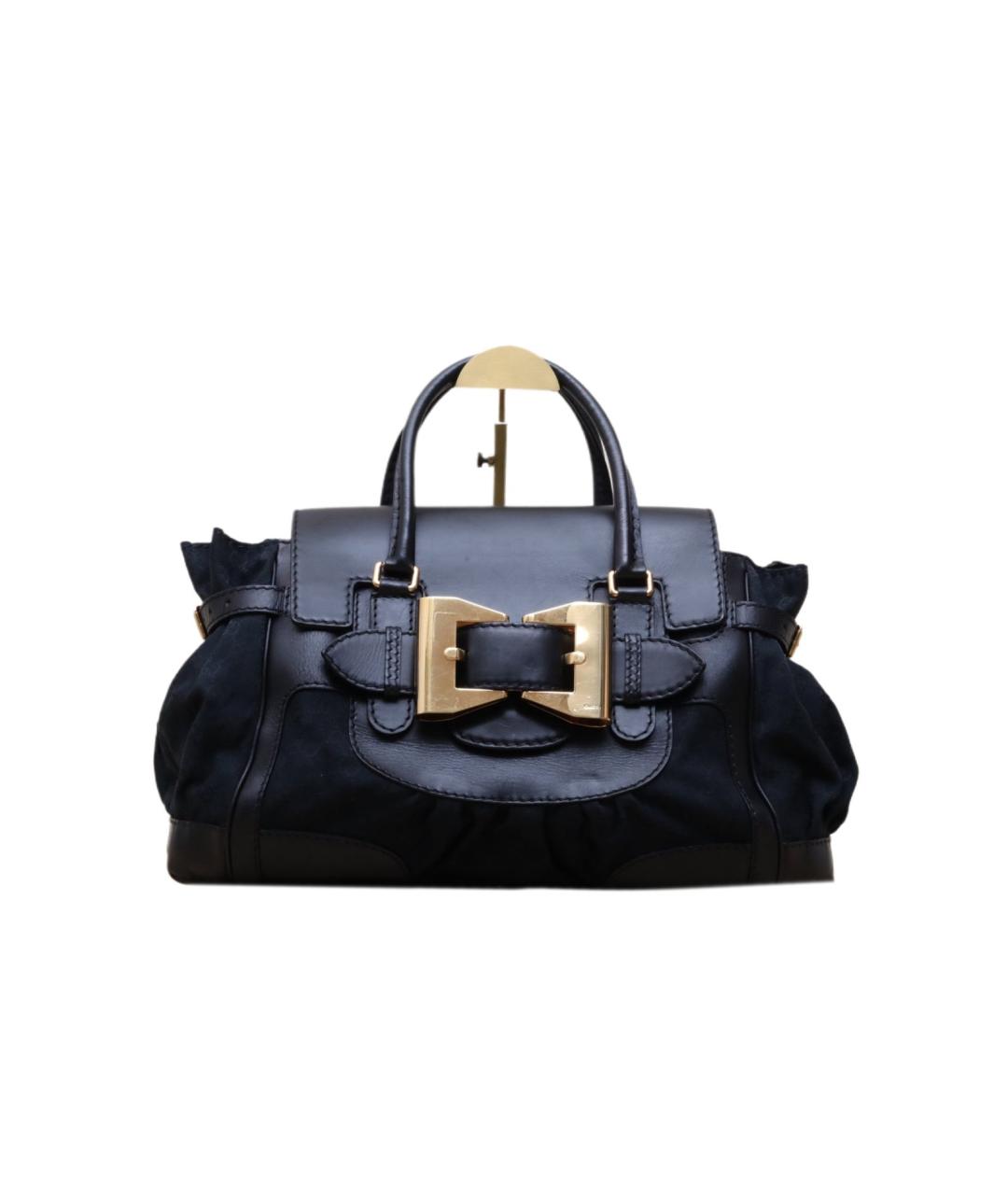 GUCCI Черная кожаная сумка тоут, фото 1