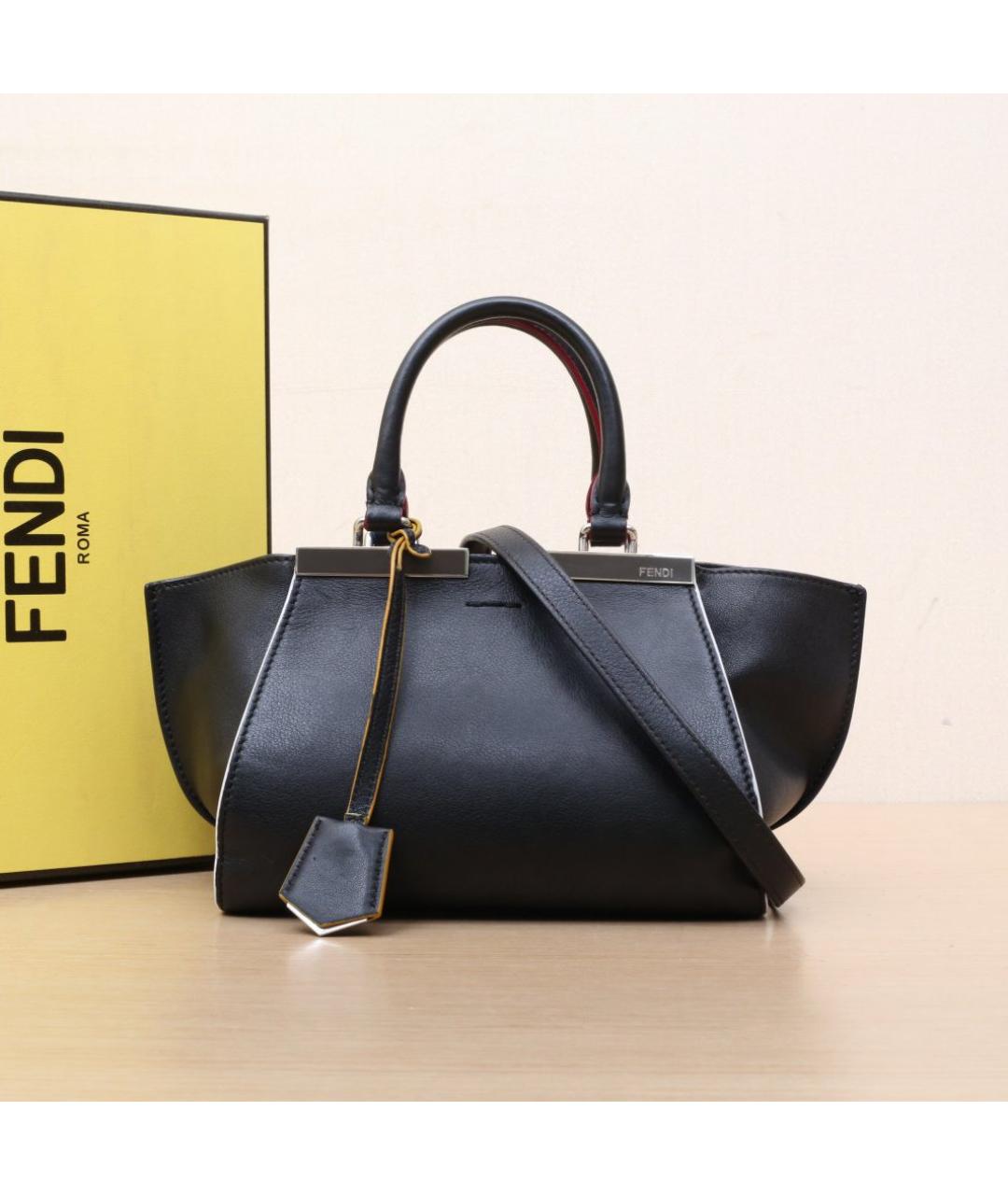 FENDI Черная кожаная сумка через плечо, фото 2