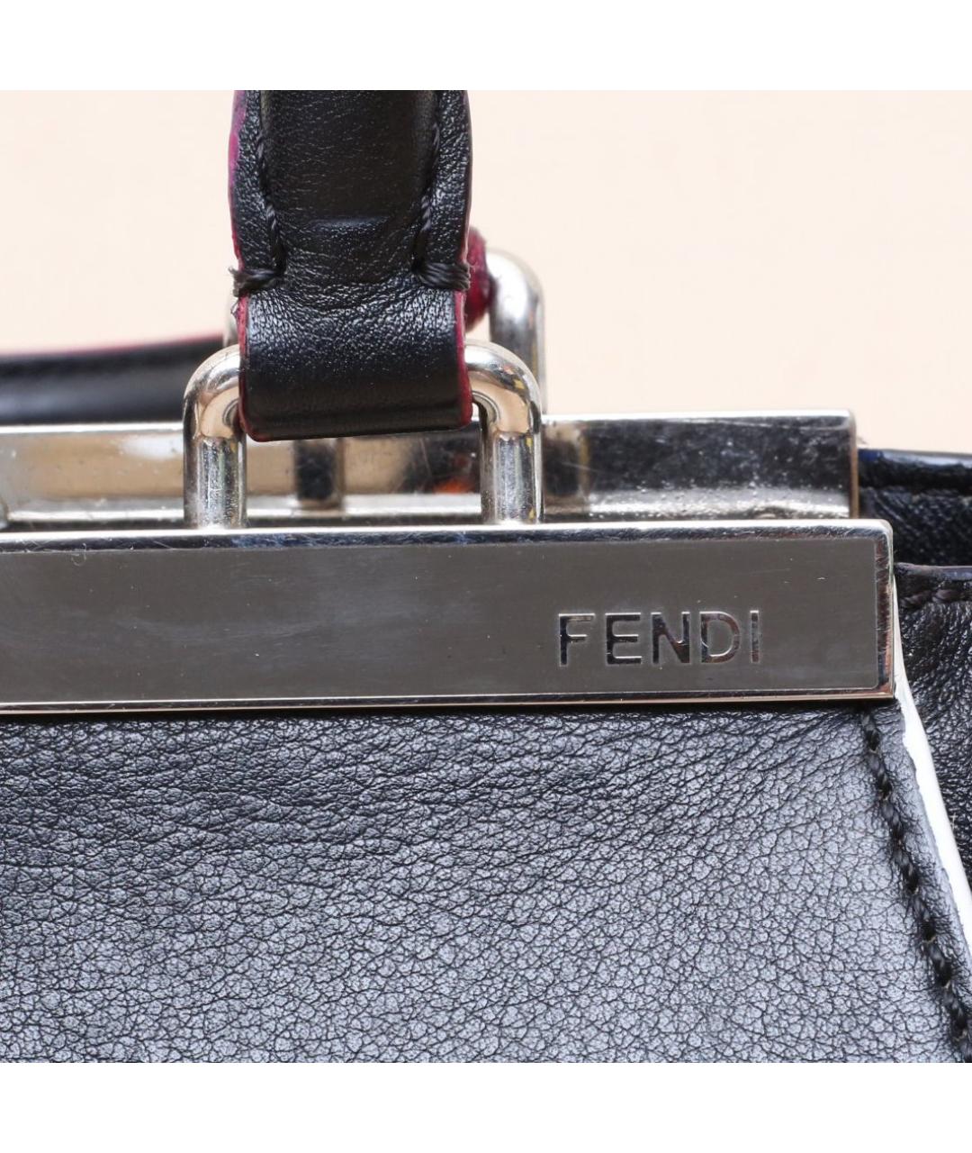 FENDI Черная кожаная сумка через плечо, фото 8