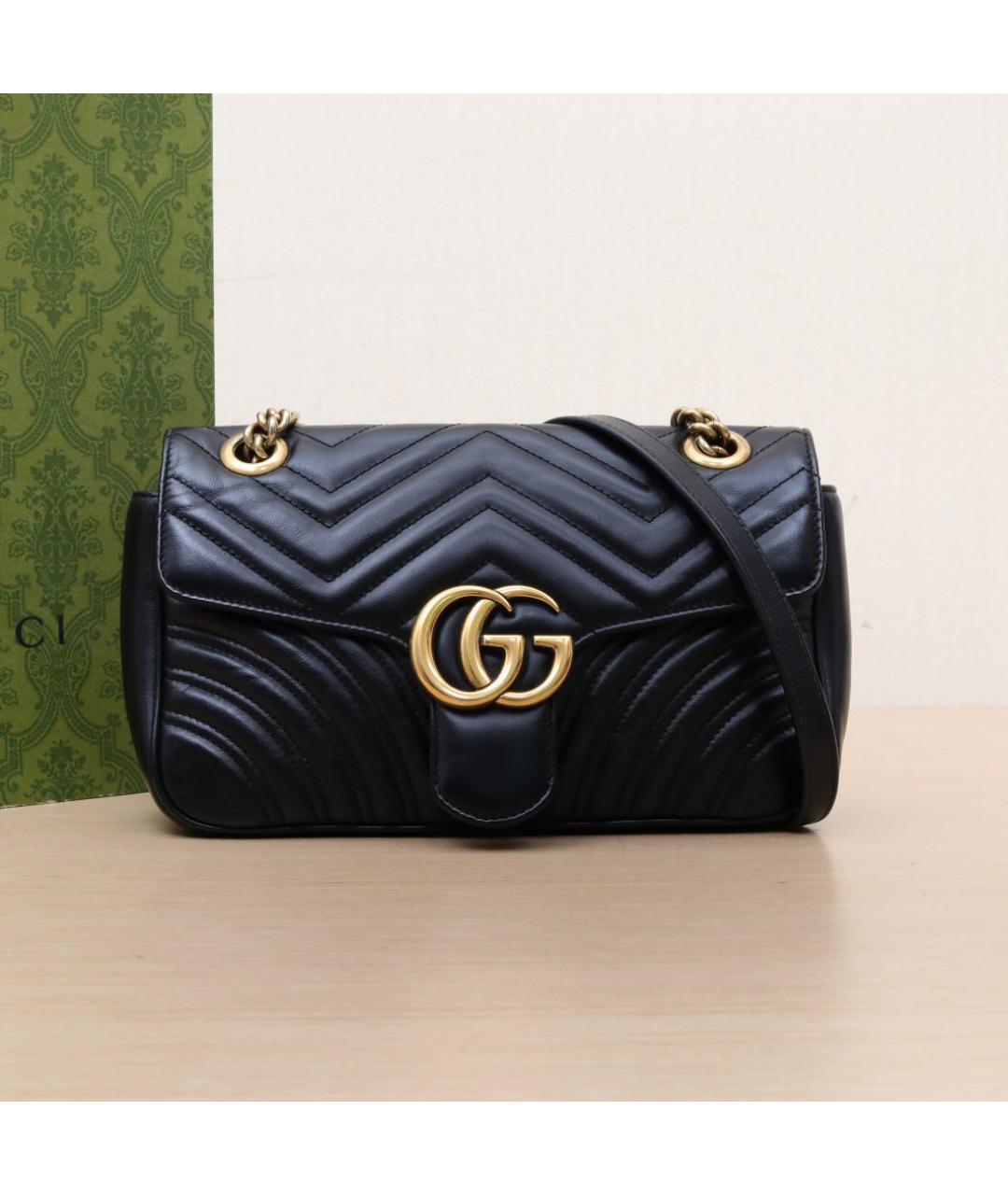 GUCCI Черная кожаная сумка через плечо, фото 2