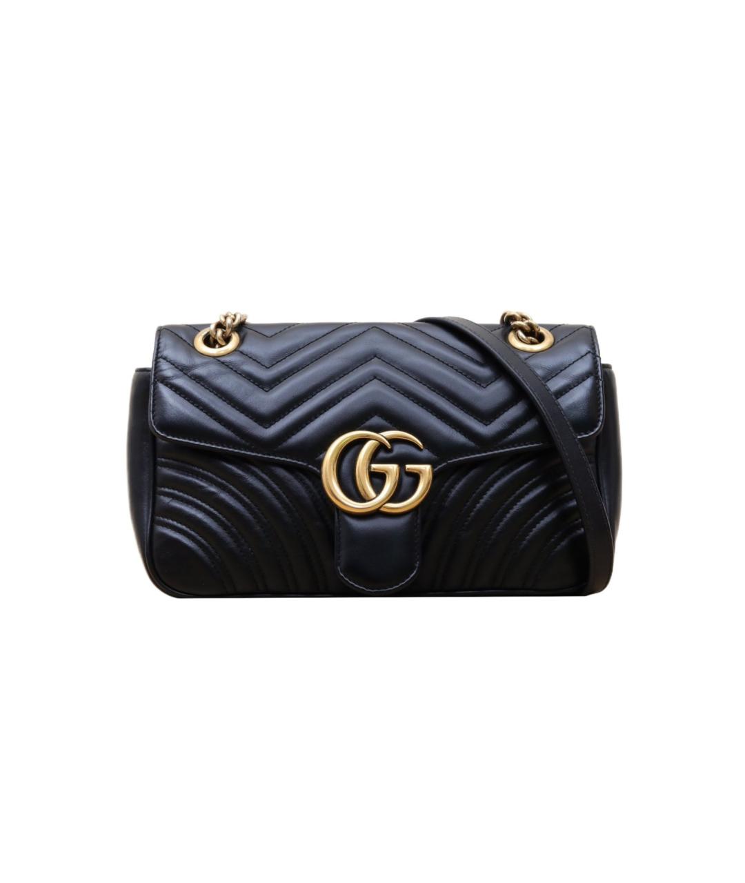 GUCCI Черная кожаная сумка через плечо, фото 1