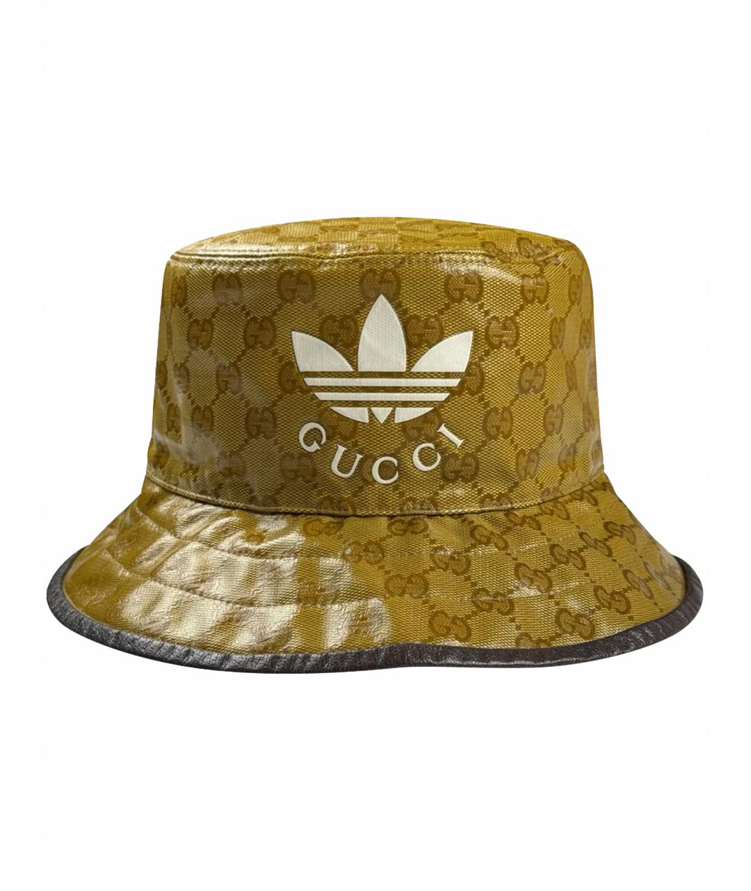 GUCCI Горчичная кожаная панама, фото 1
