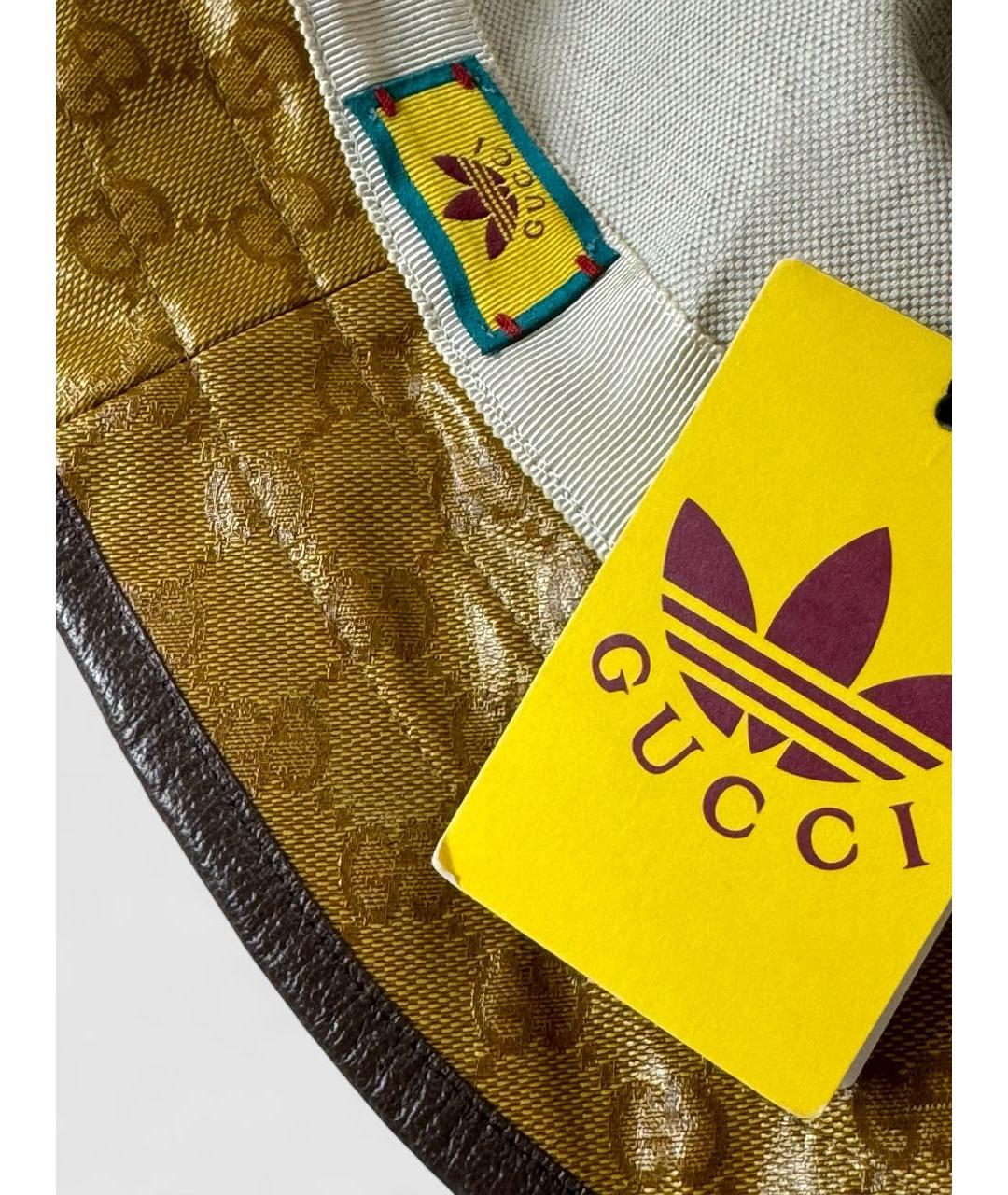 GUCCI Горчичная кожаная панама, фото 3