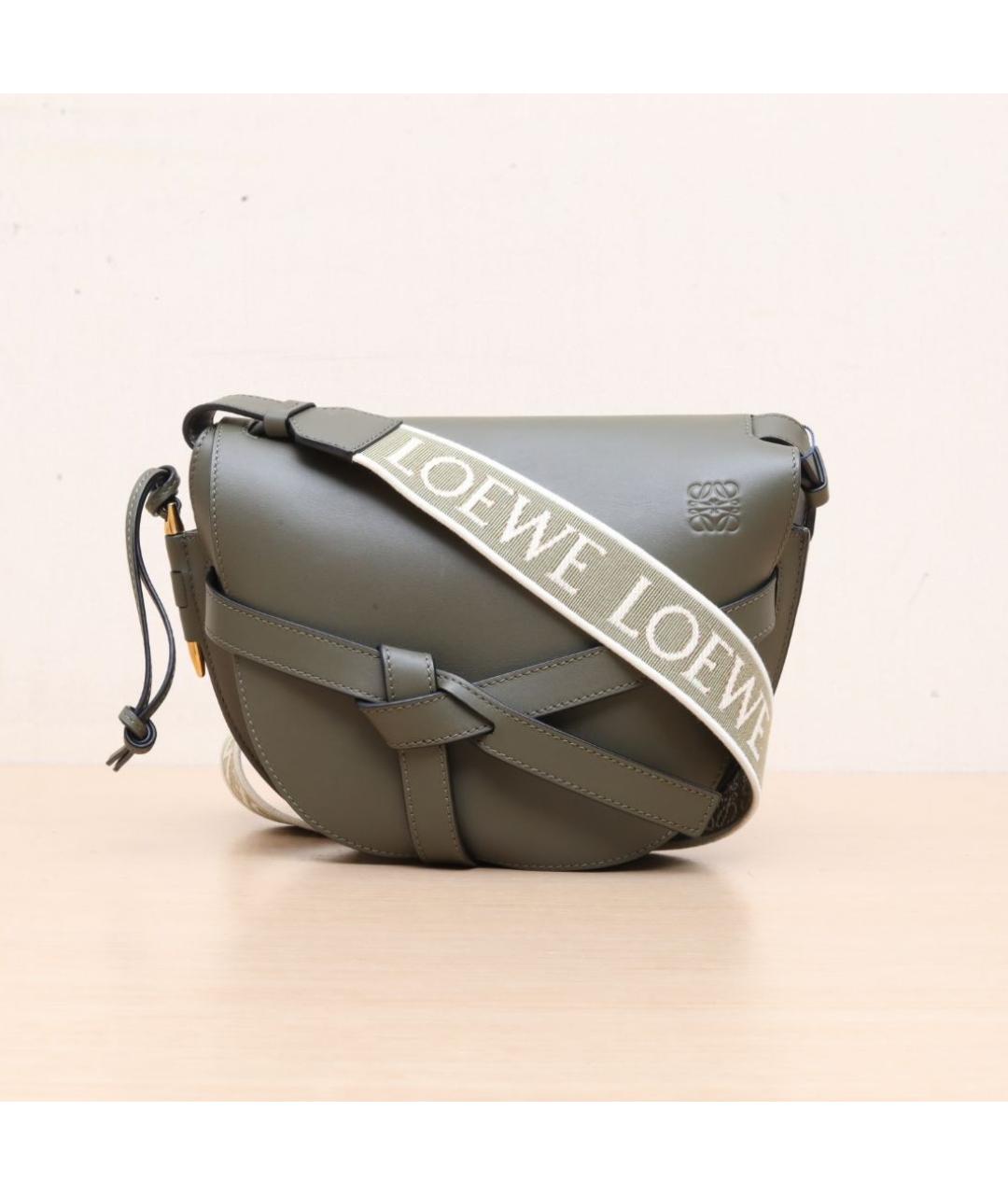 LOEWE Зеленая кожаная сумка через плечо, фото 3