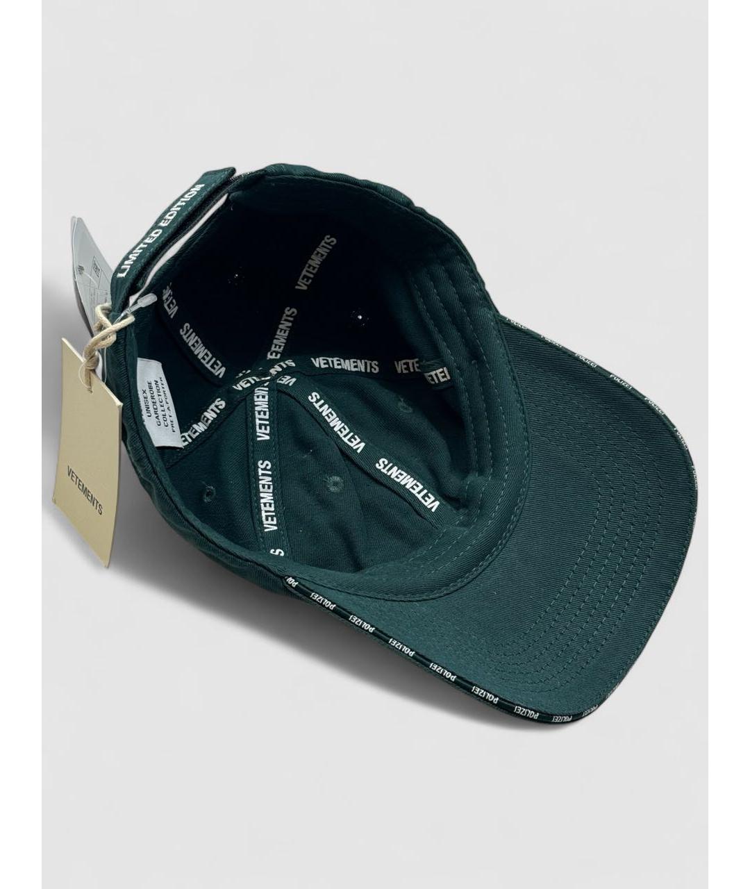 VETEMENTS Зеленая хлопковая кепка/бейсболка, фото 3