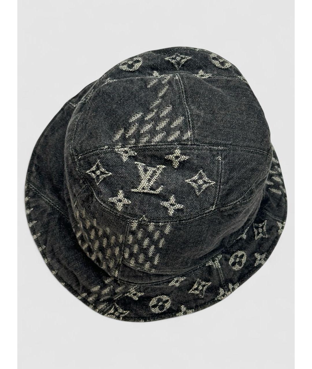LOUIS VUITTON Антрацитовая хлопковая шляпа, фото 2