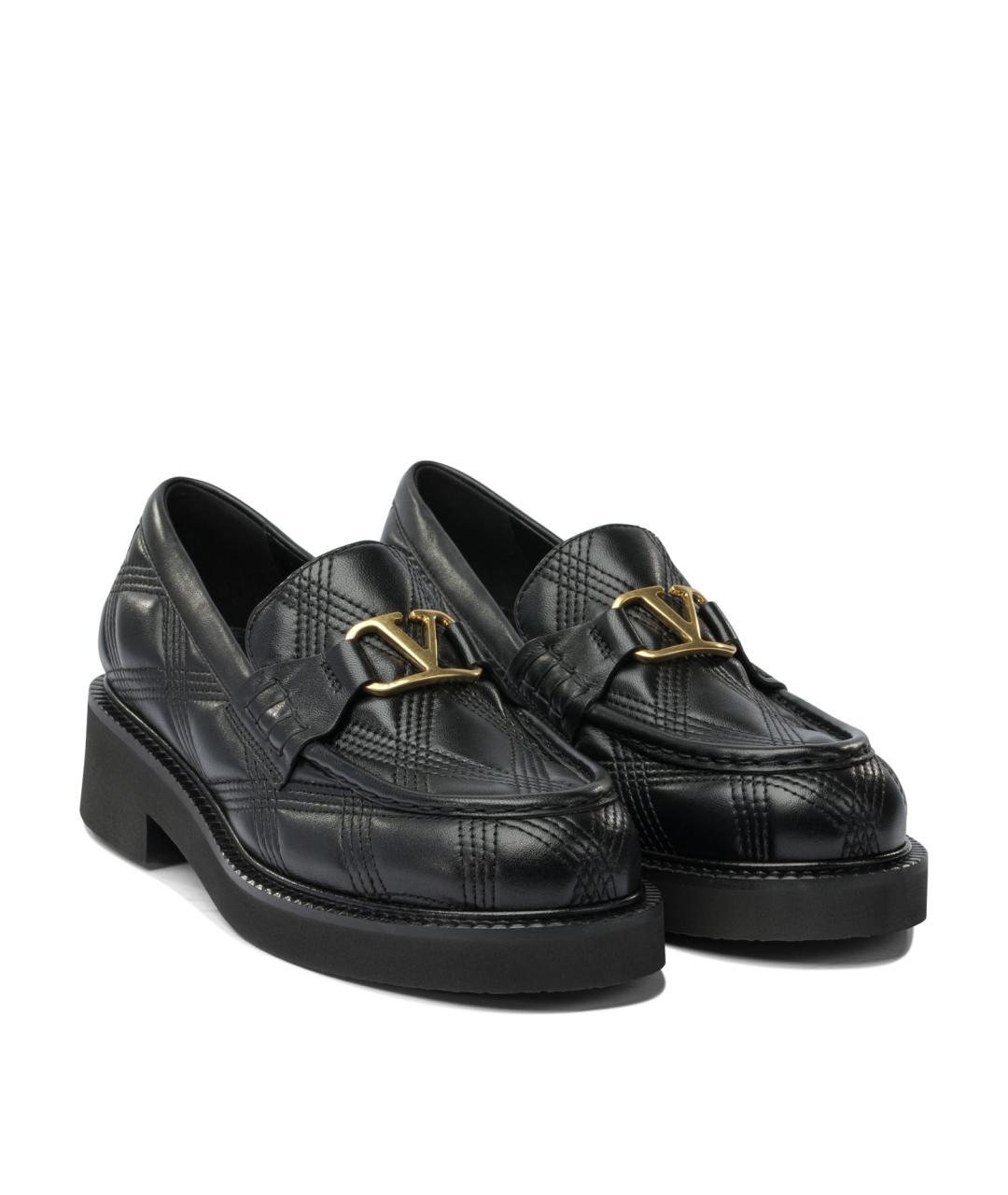 VALENTINO Черные кожаные лоферы, фото 2