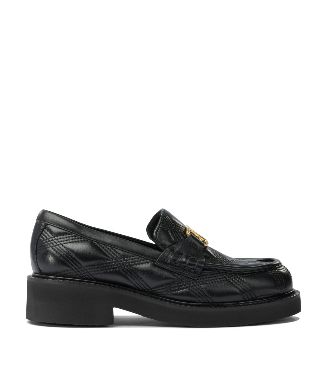 VALENTINO Черные кожаные лоферы, фото 1