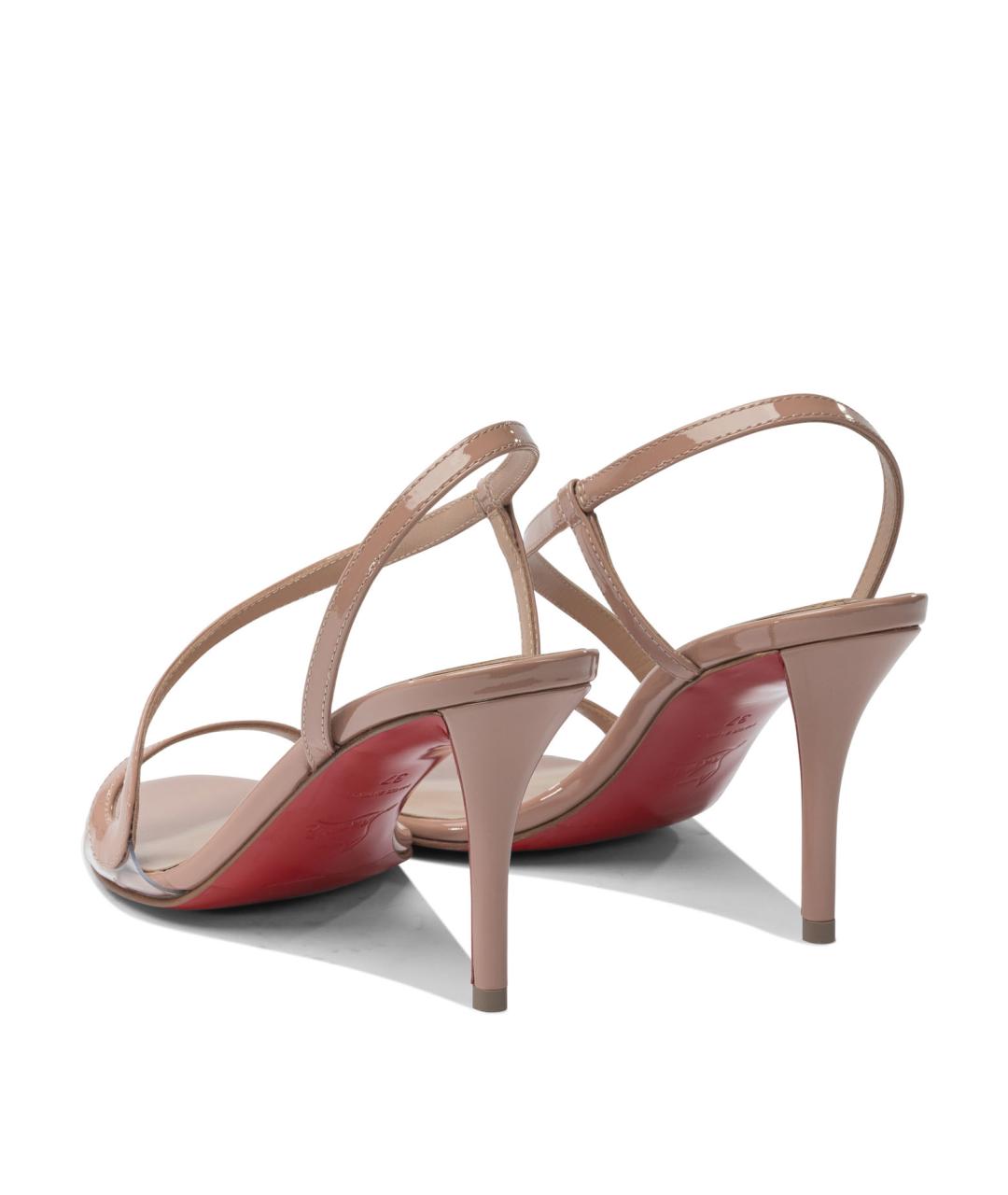 CHRISTIAN LOUBOUTIN Розовые кожаные сандалии, фото 4