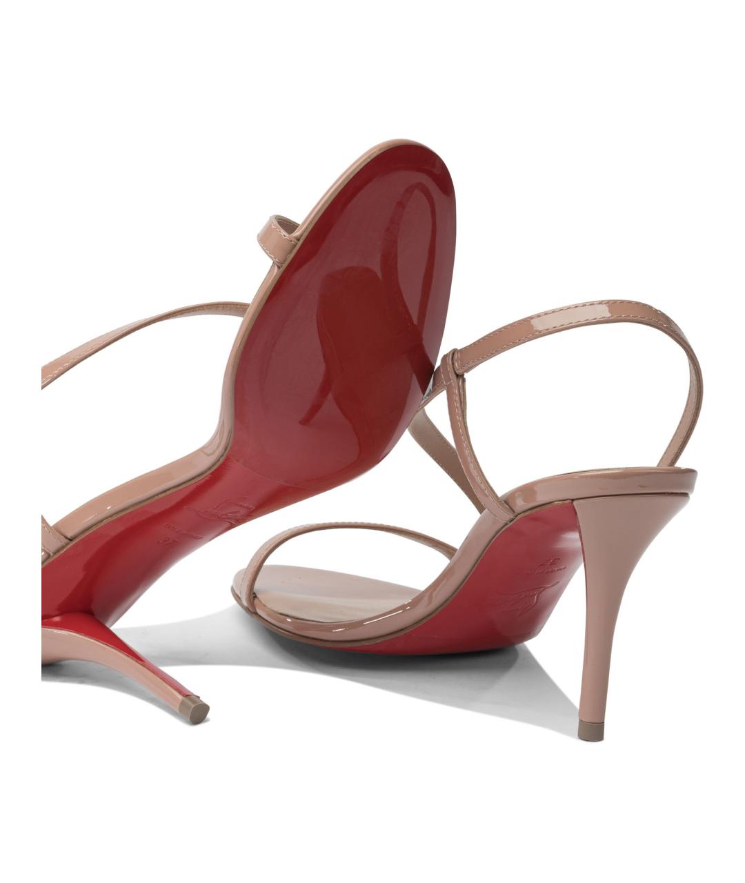 CHRISTIAN LOUBOUTIN Розовые кожаные сандалии, фото 5