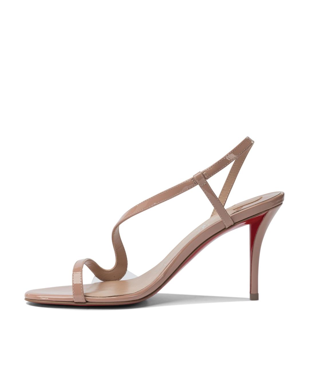CHRISTIAN LOUBOUTIN Розовые кожаные сандалии, фото 3