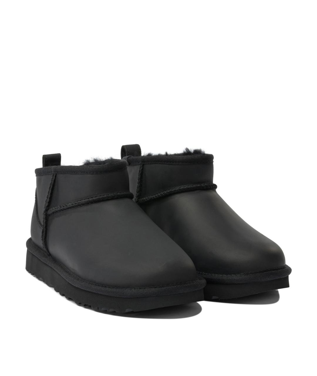 UGG AUSTRALIA Черные кожаные ботильоны, фото 2