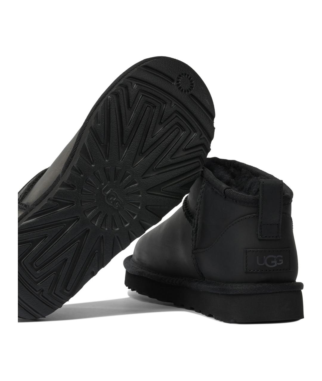 UGG AUSTRALIA Черные кожаные ботильоны, фото 5
