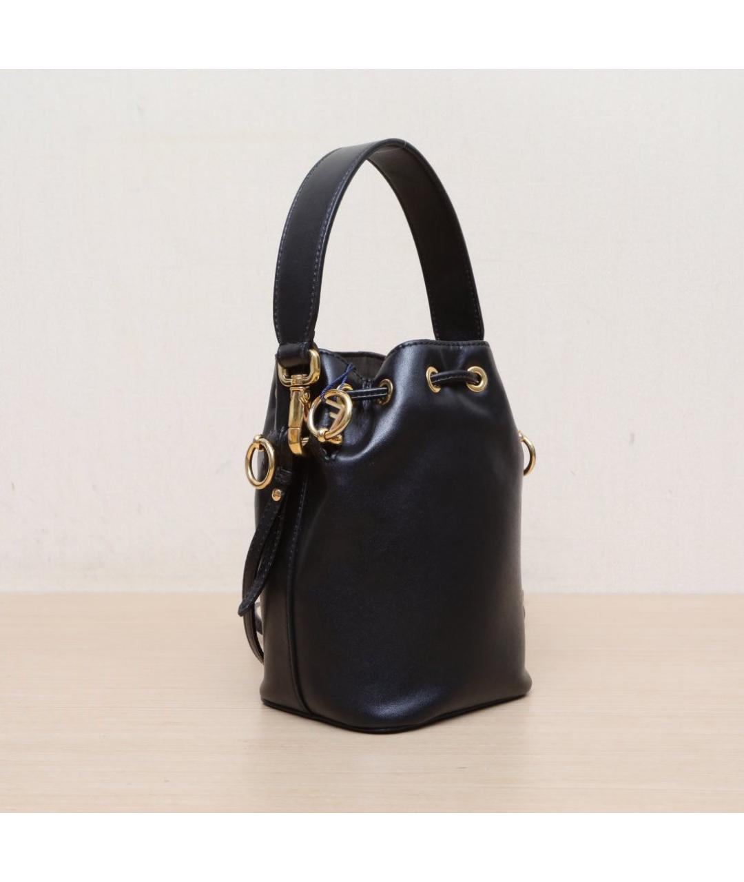 FENDI Черная кожаная сумка тоут, фото 6