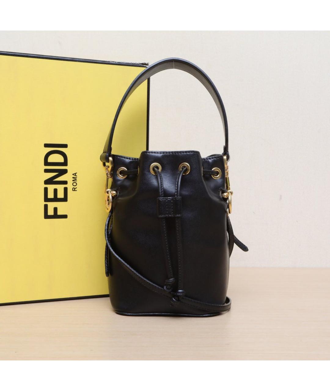 FENDI Черная кожаная сумка тоут, фото 2
