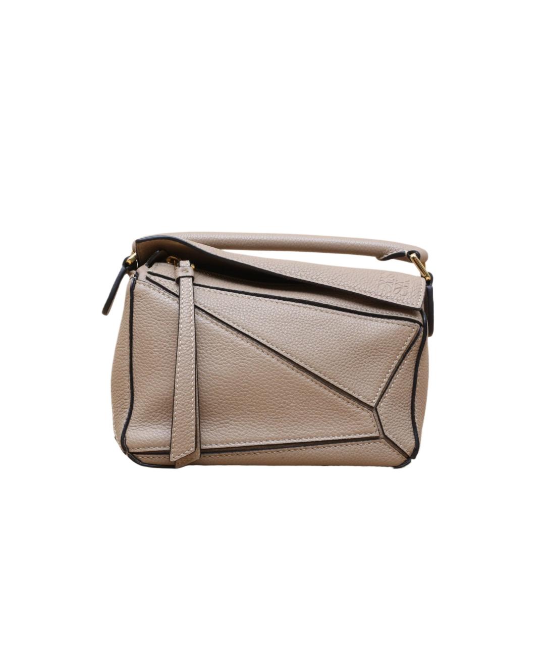 LOEWE Бежевая кожаная сумка через плечо, фото 1
