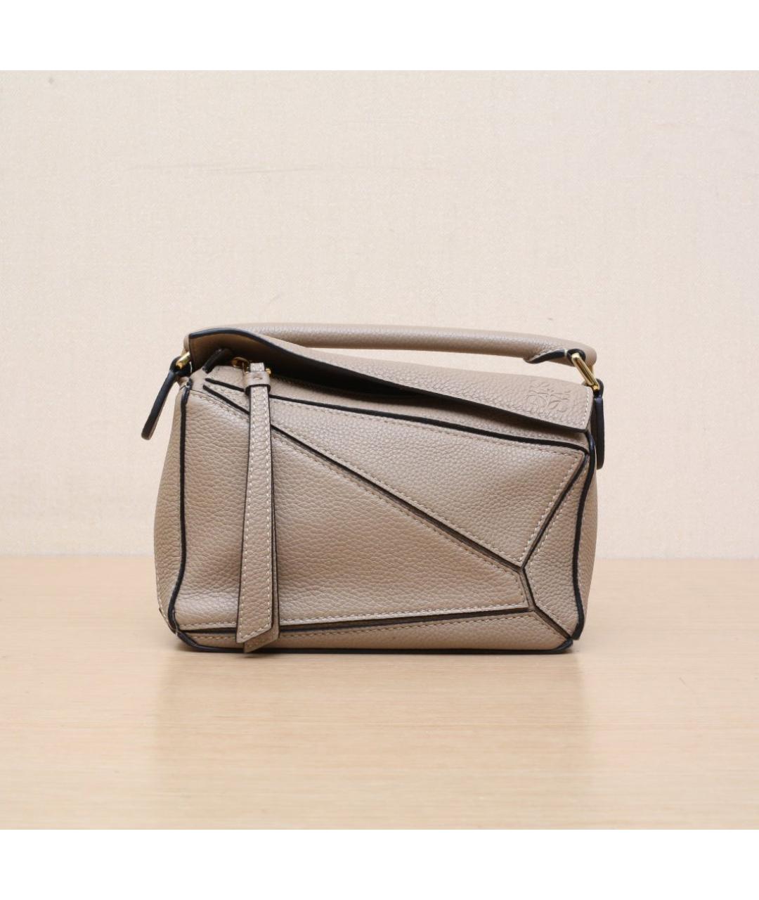 LOEWE Бежевая кожаная сумка через плечо, фото 3