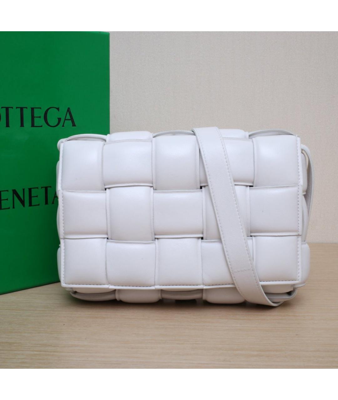 BOTTEGA VENETA Белая кожаная сумка через плечо, фото 2