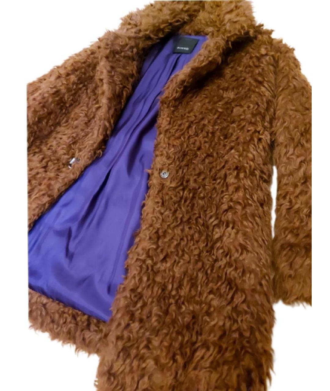 PINKO Коричневая меховая шуба, фото 5