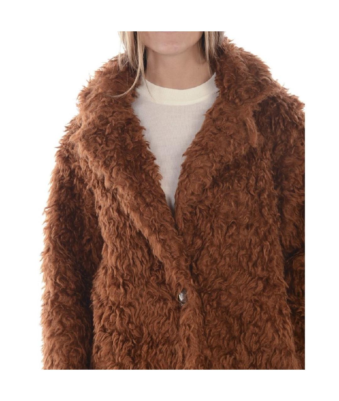 PINKO Коричневая меховая шуба, фото 3