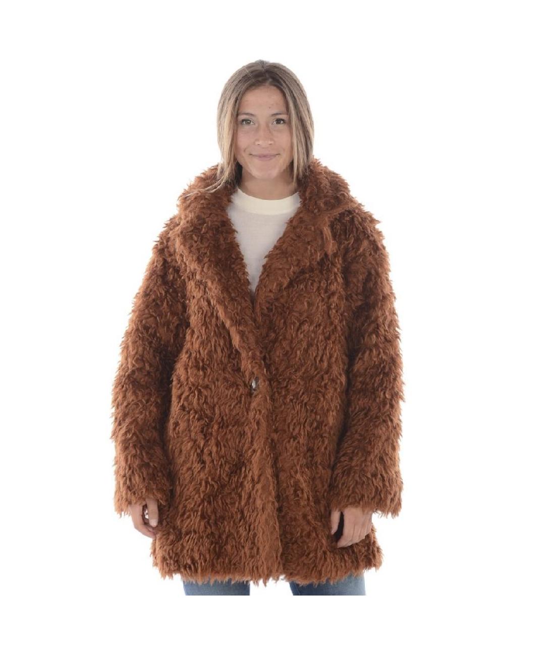 PINKO Коричневая меховая шуба, фото 7