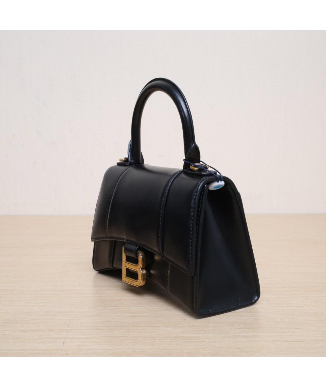 BALENCIAGA Черная кожаная сумка через плечо, фото 4